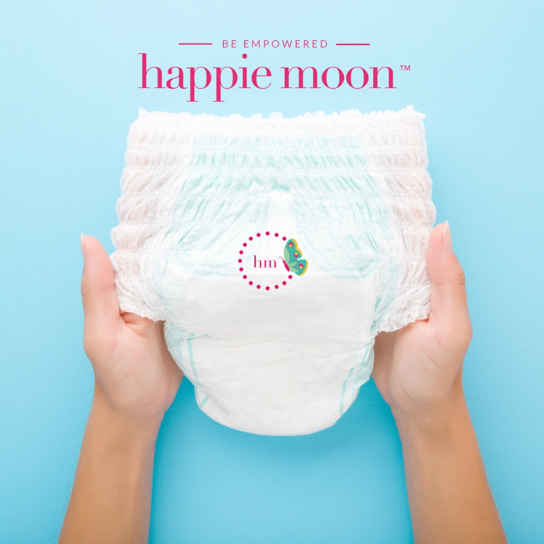Happie Moon Overnight Period Underwear, Small 100% Cotton Disposable  Overnights for Tweens and Teens, Zero Chlorine, Bleach, Dyes and Fragrance