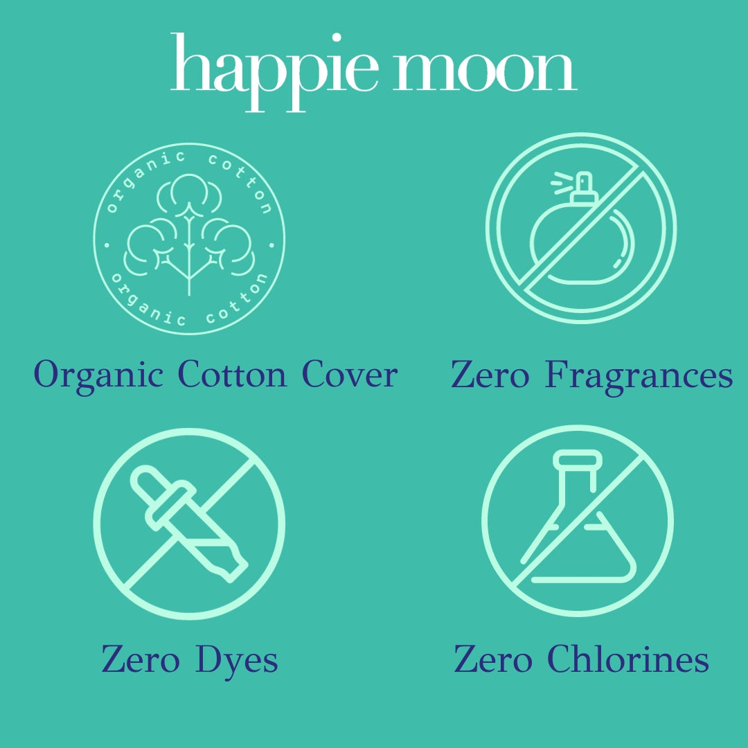 happie moon Tween Pads  Small 100% Cotton First Period Pads for